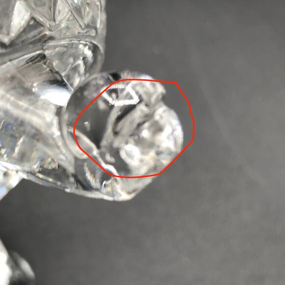 Vintage Crystal Candy Dish Scalloped Rim Diamond Pattern - Picture 8 of 9